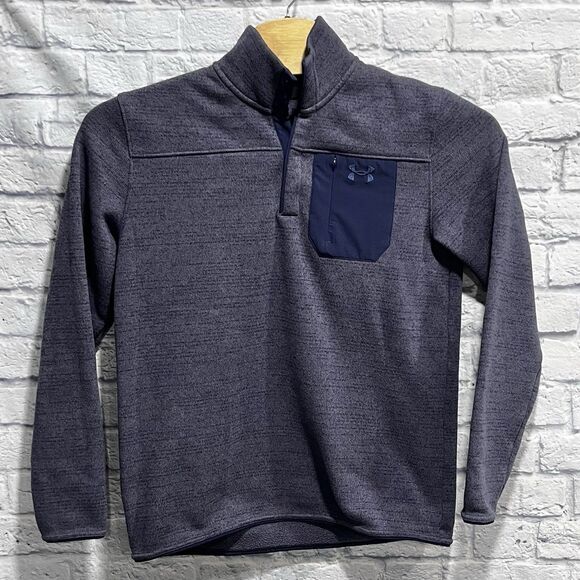Under Armour Men Blue Loose UA Specialist Henley Long Sleeve Pullover Knit Large - Picture 2 of 7